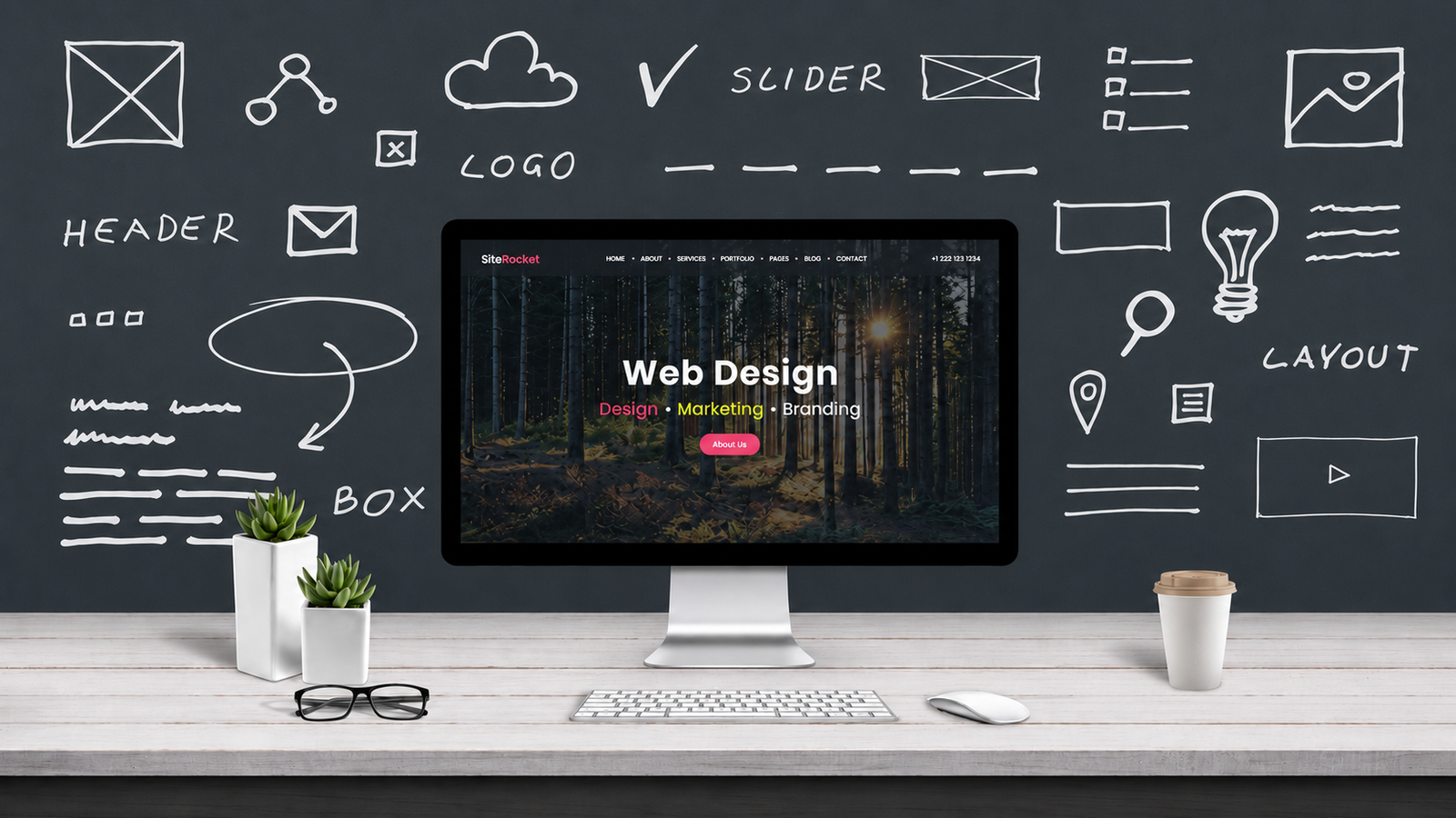 Professional web design workspace for small businesses